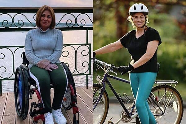 Mujer sufriendo de dolor de rodilla al levantarse